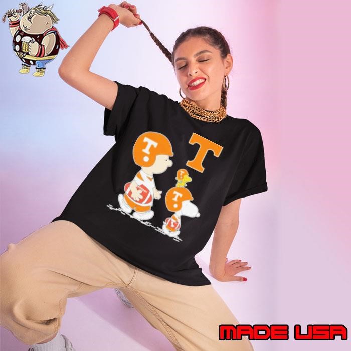 Woodstock and Charlie Brown Tennessee Volunteers legendary Peanuts characters Ladies tee