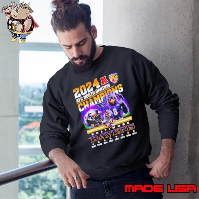 2024 AFC North Division Champions Baltimore Ravens mascot Sweatshirt