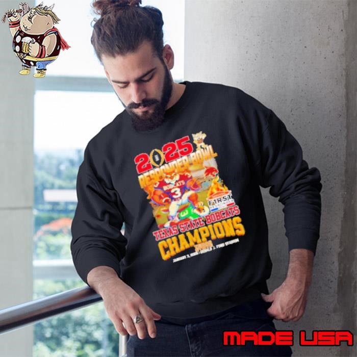 2025 Responder Bowl Texas State Bobcats Champions mascot Sweatshirt