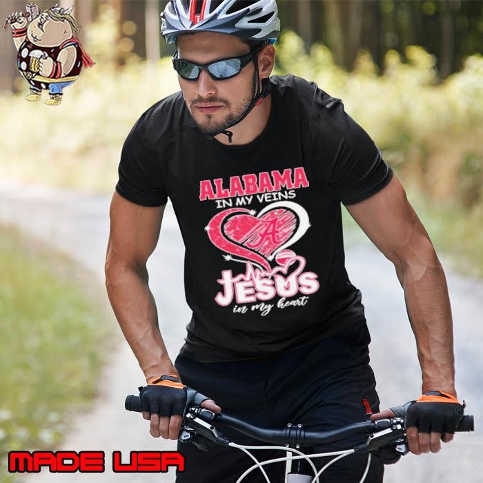 Alabama Crimson Tide Basketball In My Veins Jesus In My Heart Heart Diamond shirts Unisex