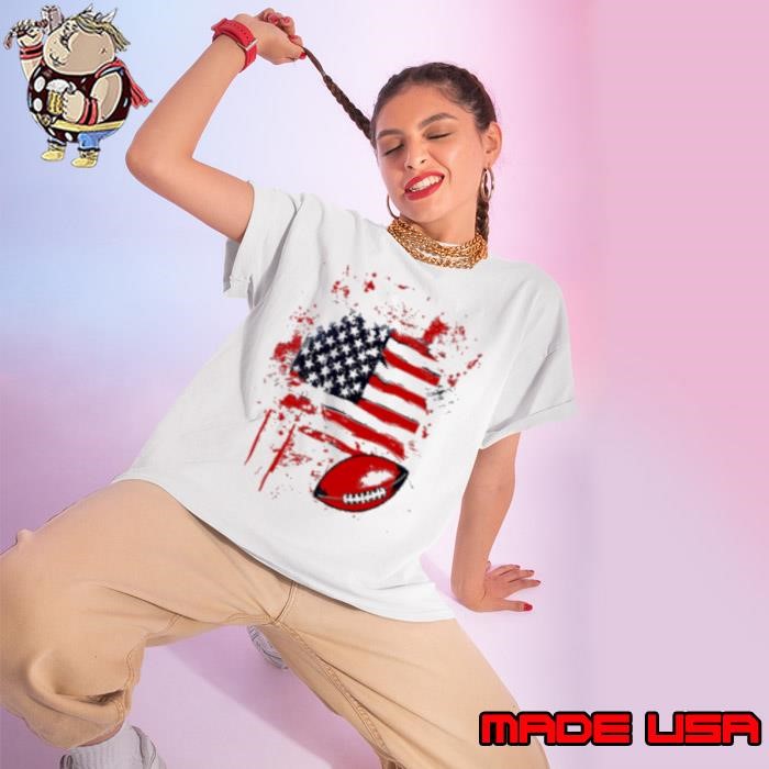 American flag football nfl Ladies tee