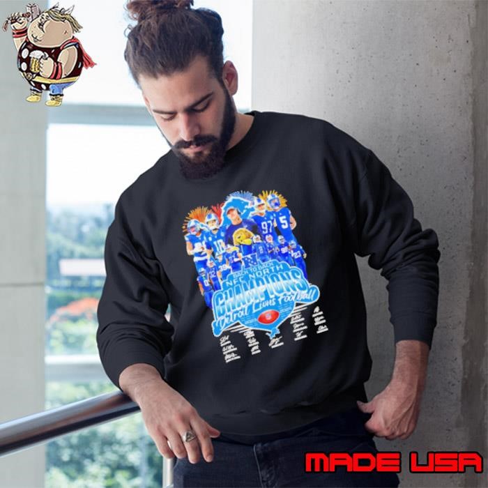 Back to back NFC North Champions Detroit Lions Football 2023 2024 signatures Sweatshirt