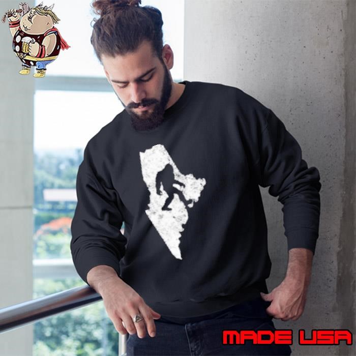Bigfoot Hunting In Maine Sasquatch Silhouette Vintage Sweatshirt