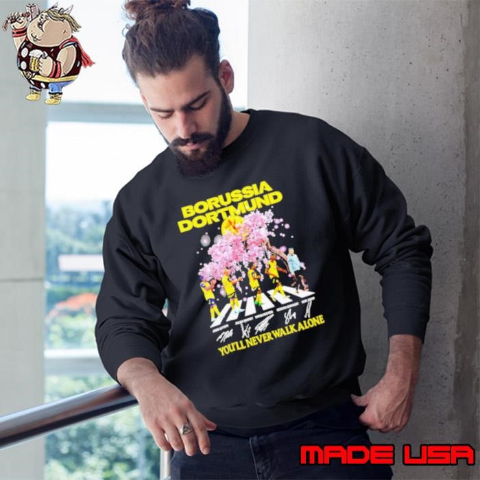 Borussia Dortmund you’ll never walk alone Abbey Road peach blossom signature Sweatshirt