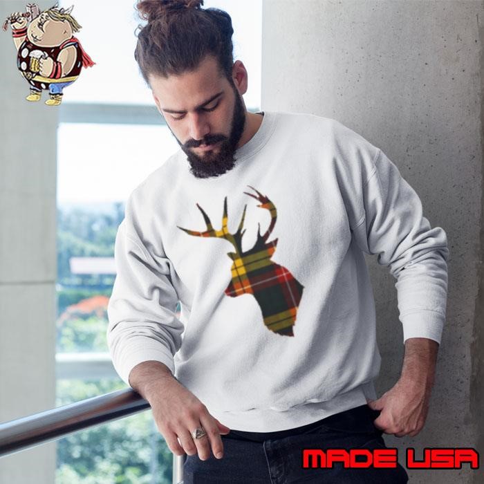 Buchanan Tartan Shirt Plaid Deer Scottish Tartan Hunting Sweatshirt