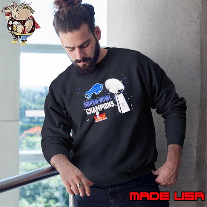 Buffalo Bills 2025 Super Bowl LIX Champions NFL Trophy Graphic Sweatshirt