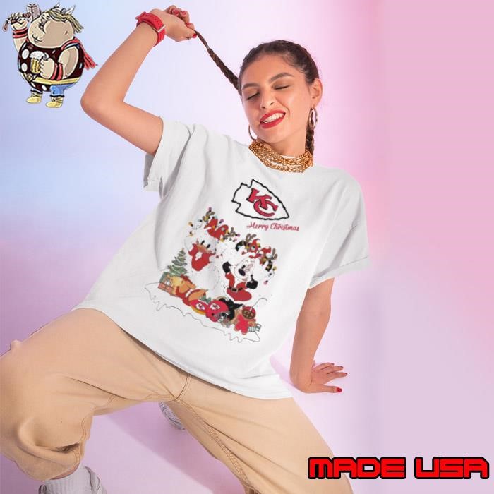 Daisy And Minnie Merry Christmas Kansas City Chiefs Ladies tee