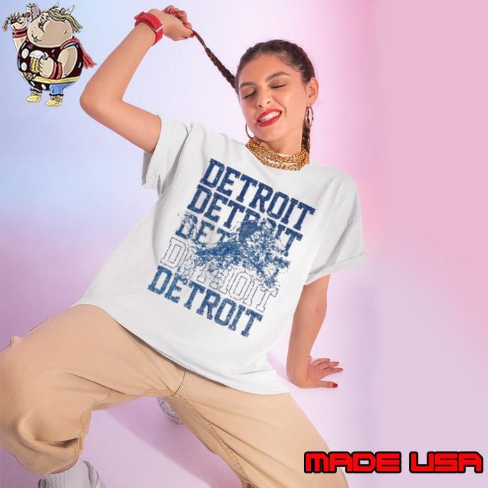 Detroit Lions Faux Glitter Football glitter Ladies tee