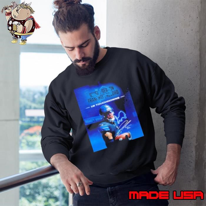Detroit Lions single season franchise record 18 touchdowns Jahmyr Gibbs signature Sweatshirt