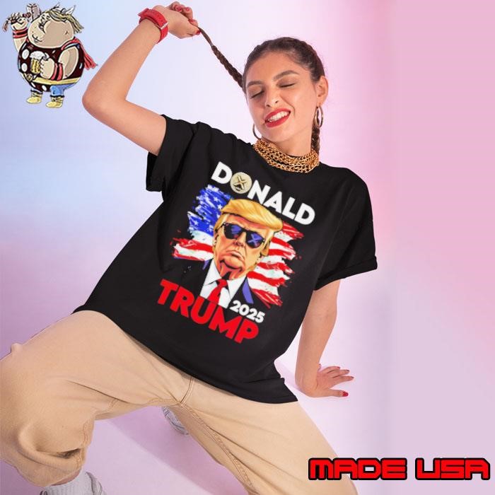Donald Trump 2025 America flag Ladies tee