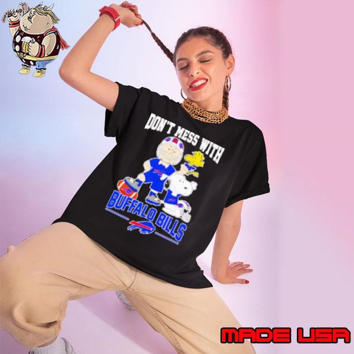 Don't mess with Buffalo Bills Charlie Brown and Snoopy Ladies tee