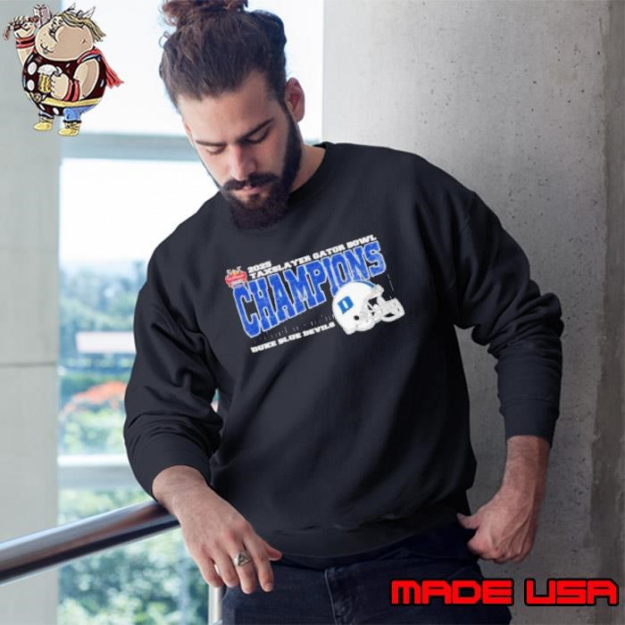 Duke Blue Devils 2025 TaxSlayer Gator Bowl Champions Vintage Style With Helmet Sweatshirt
