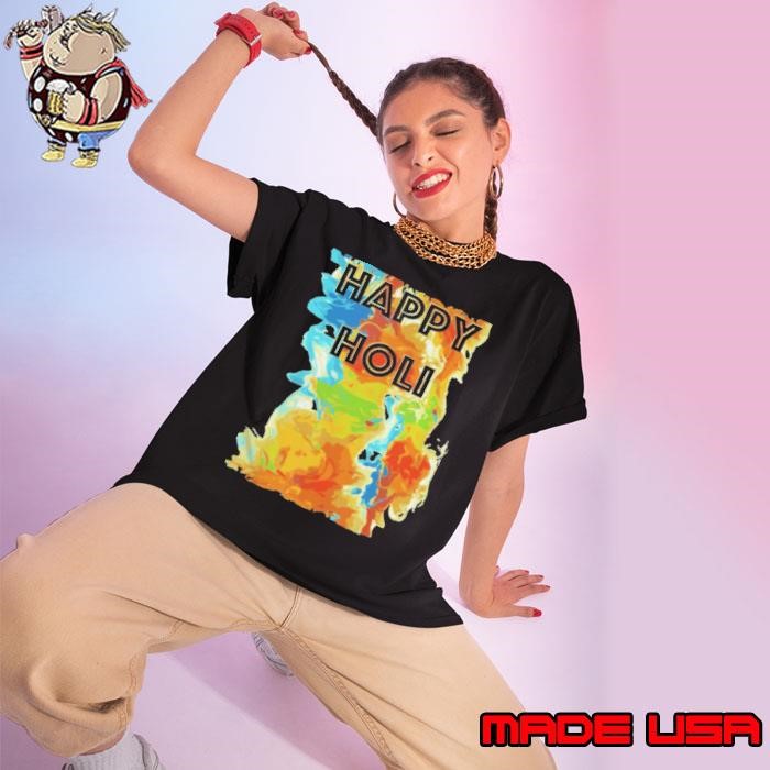 Happy Holi Indian Festival of Colors Fun Colorful Play Hol Ladies tee