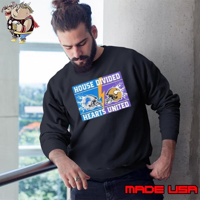 House Divided Detroit Lions Vs Minnesota Vikings Hearts United Sweatshirt