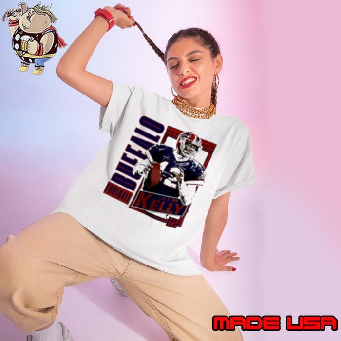 Jim Kelly Vintage Heather Royal 12 Buffalo Bills Ladies tee