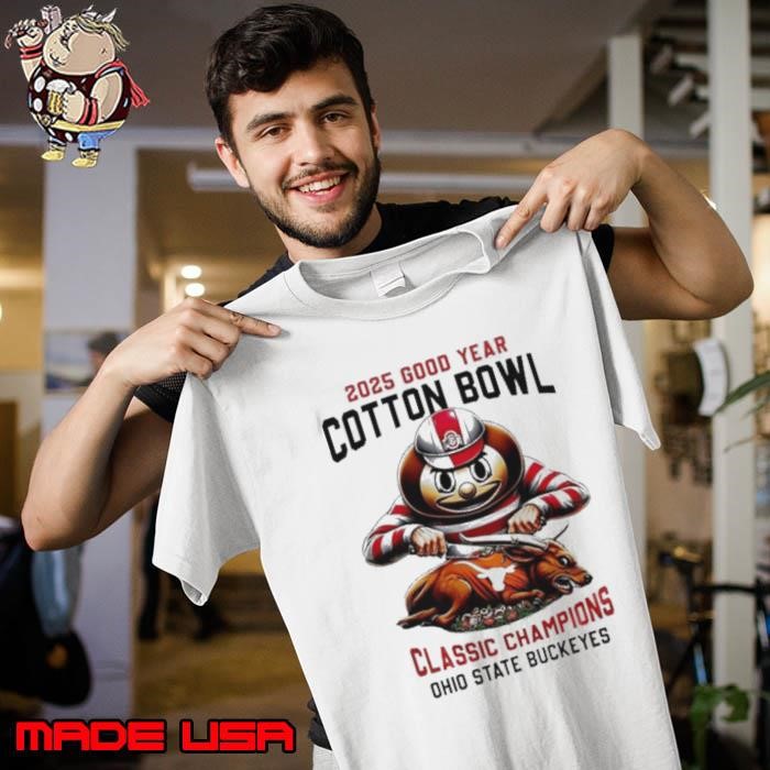 Mascot Ohio State Buckeyes vs Texas Longhorn 2025 Good Year Cotton Bowl Classic Champions Fun Football Unisex