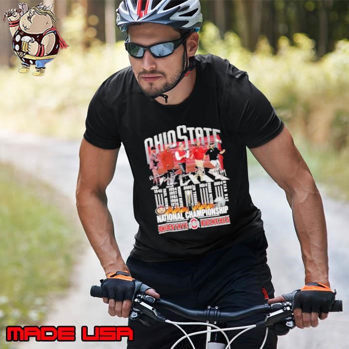 Ohio State Buckeyes Paul Brown Woody Hayes Jim Tressel Urban Meyer And Ryan Day National Championship Signatures Coach  shirts Unisex