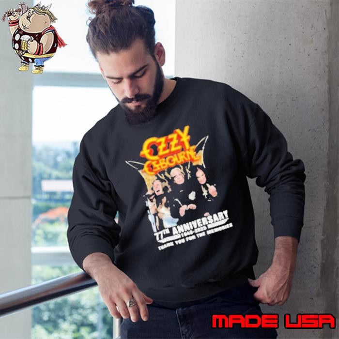 Ozzy Osbourne 77th Anniversary 1948 2025 Thank You For The Memories Sweatshirt