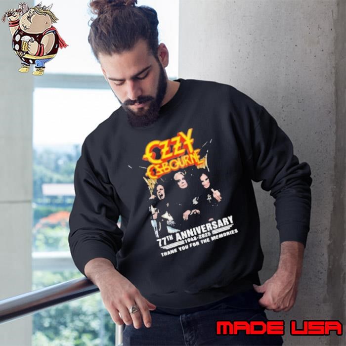 Ozzy Osbourne 77th Anniversary 1948 2025 Thank You For The Memories T Sweatshirt