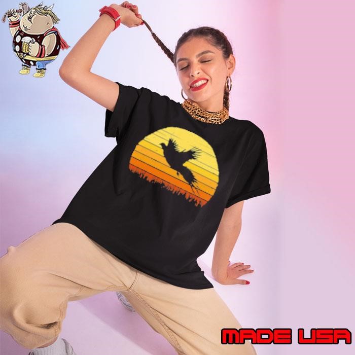 Pheasant Hunting Retro Hunter Flying Bird Shooting Gift Idea Ladies tee