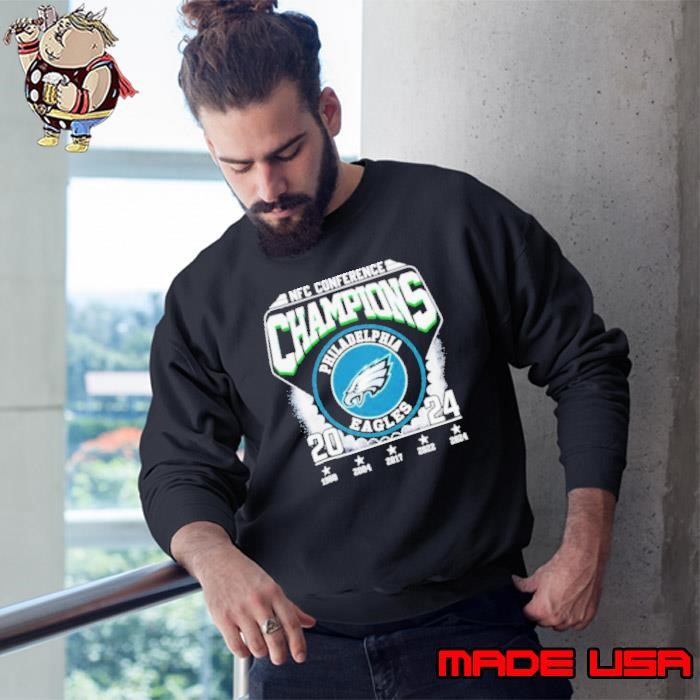 Philadelphia Eagles 2024 NFC Conference Champions 5 time logo Sweatshirt