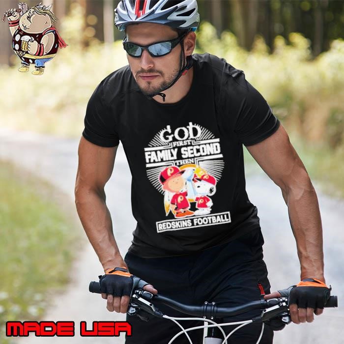 Snoopy And Charlie Brown Woodstock God First Family Second Then Washington Commanders Redskins Football The Peanuts shirts Unisex