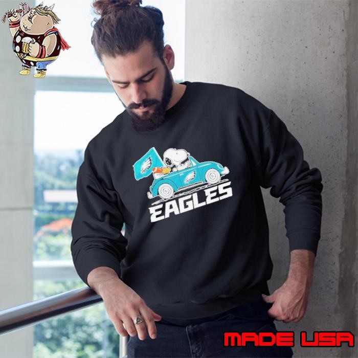 Snoopy And Woodstock Driving Car Philadelphia Eagles The Peanuts  shirts Sweatshirt