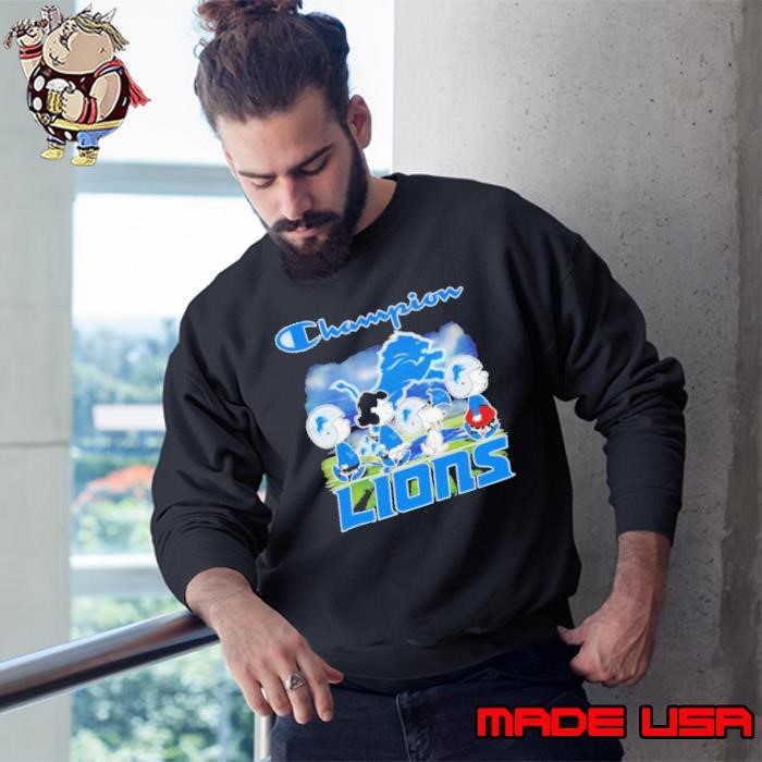 Snoopy Charlie Brown and Friends Champion Detroit Lions Sweatshirt
