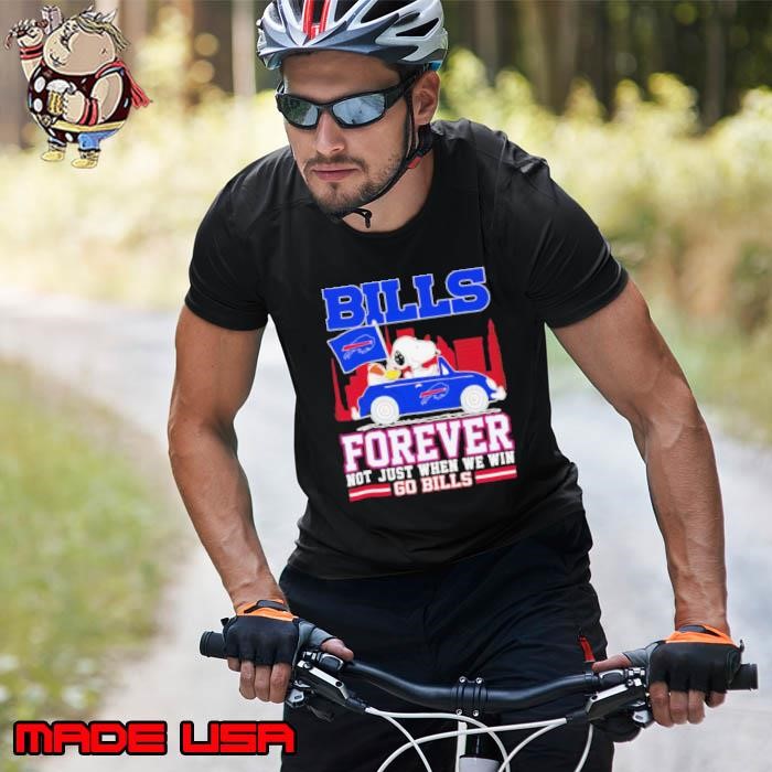 Snoopy and Woodstock driving car Bills forever not just when we win go Bills Unisex