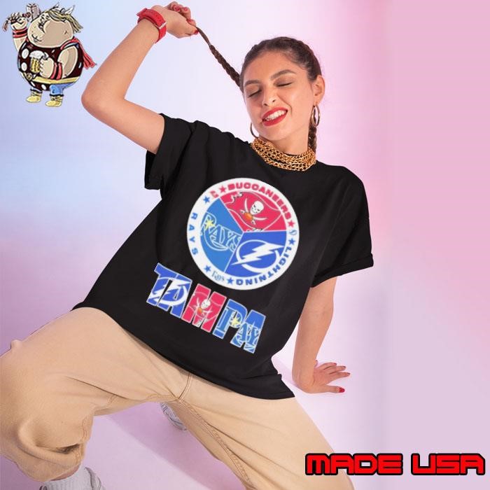 Tampa Bay Buccaneers x Tampa Bay Rays x Tampa Bay Lightning Ladies tee