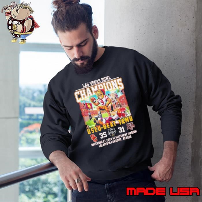 USC Trojans Beat Texas A&M Aggies 2024 Las Vegas Bowl Champions 35 31 Dec 27 2024 Allegiant Stadium Mascot Sweatshirt