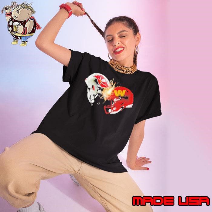 Washington Commanders and Tampa Bay Buccaneers face off helmet Ladies tee