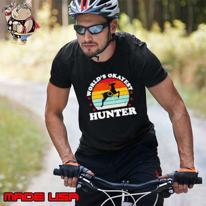 World's Okayest Hunter Deer Bow Hunting Funny Dad Mens Unisex