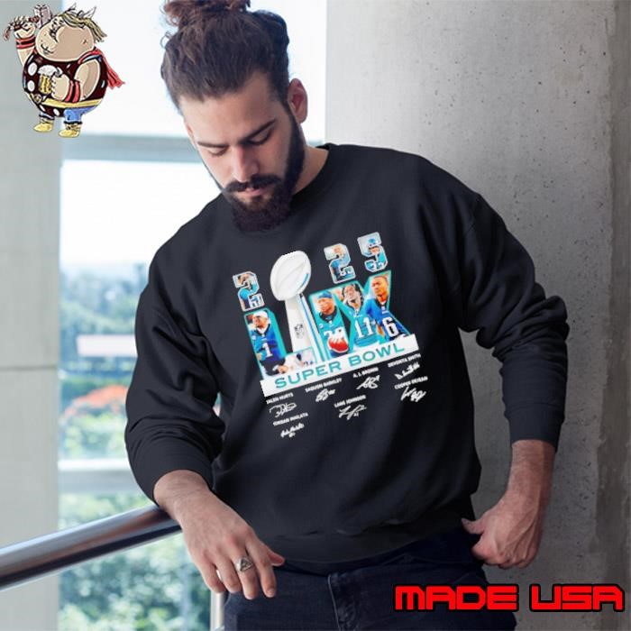 2025 LIX Super Bowl Philadelphia Eagles signatures Sweatshirt