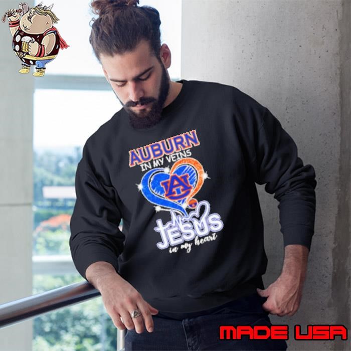Auburn in my veins Jesus in my heart diamond Sweatshirt