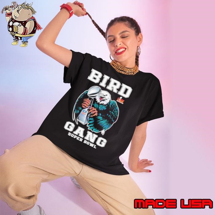 Bird Gang Lix Super Bowl Champions Eagle Holding Trophy Ladies tee