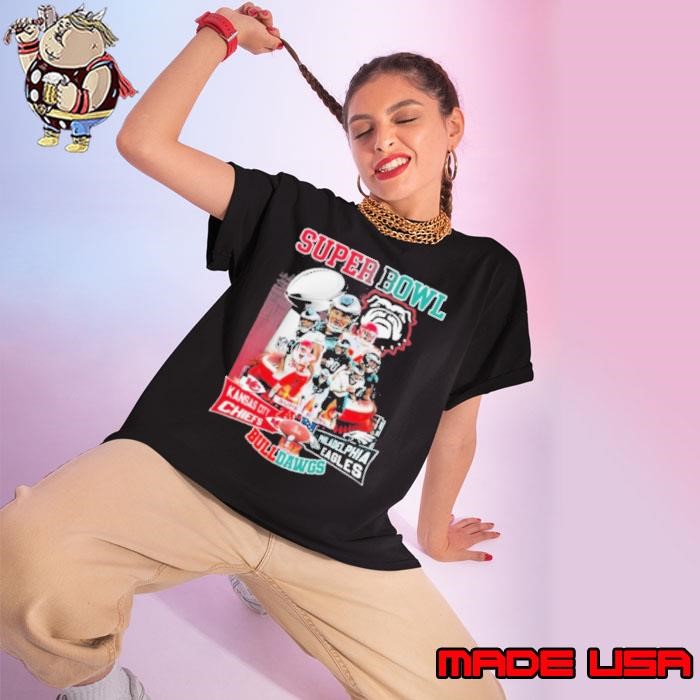 Chiefs and eagles super bowl bulldawgs 2025 Ladies tee