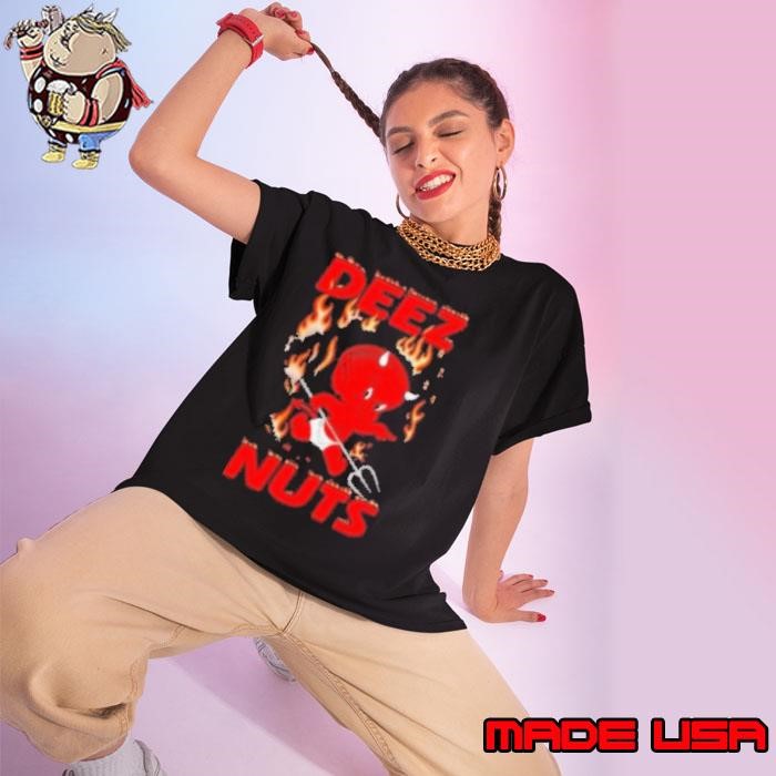 Deez Nuts Hot Stuff Devil Toddler Flames Ladies tee