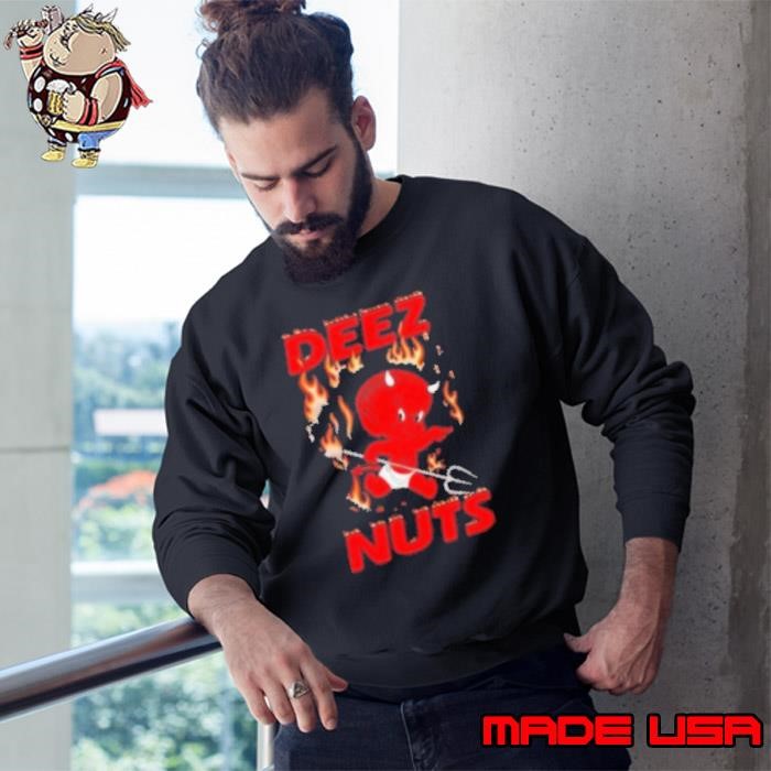 Deez Nuts Hot Stuff Devil Toddler Flames Sweatshirt
