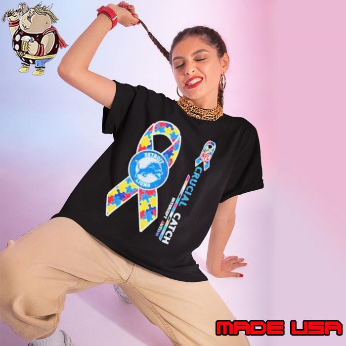 Detroit Lions NFL crucial catch intercept autism Ladies tee