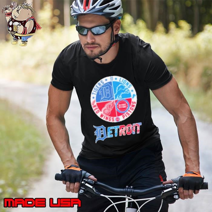 Detroit Tigers X Detroit Lions X Detroit Red Wings X Detroit Pistons Logo Unisex