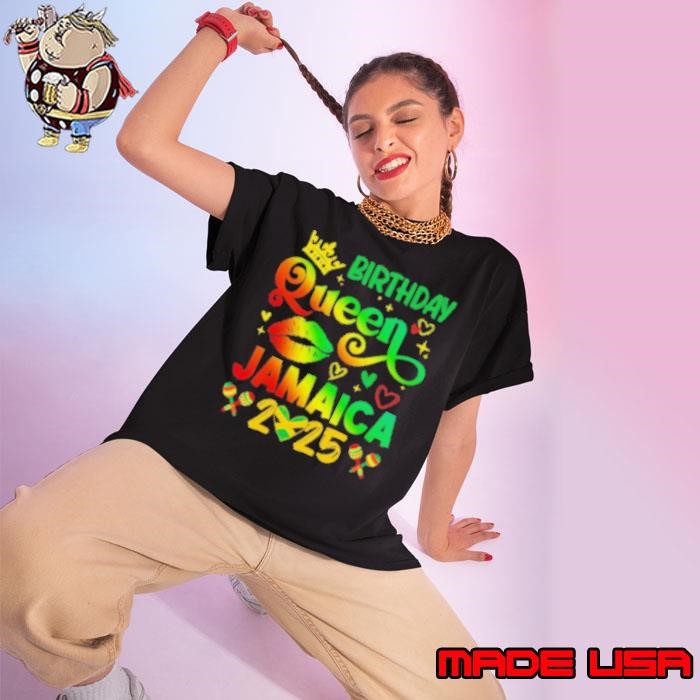 Funny Birthday Queen Jamaica 2025 Birthday Trip Vacation Ladies tee