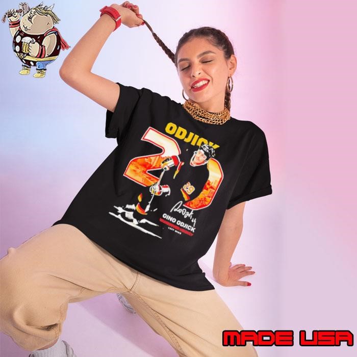 Gino Odjick Vancouver Hockey Throwback Signature Ladies tee
