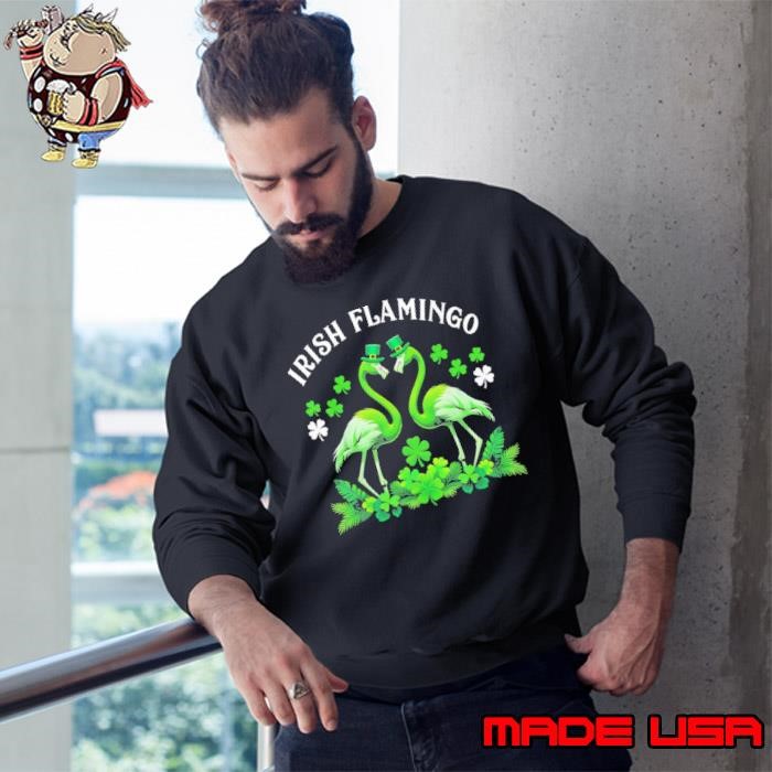 Irish Flamingo St. Patrick’s Day Shamrock Green Luck Charm Sweatshirt