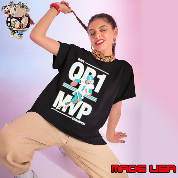 Jalen Hurts QB1 MVP Champion Philadelphia Eagles 2024 Ladies tee