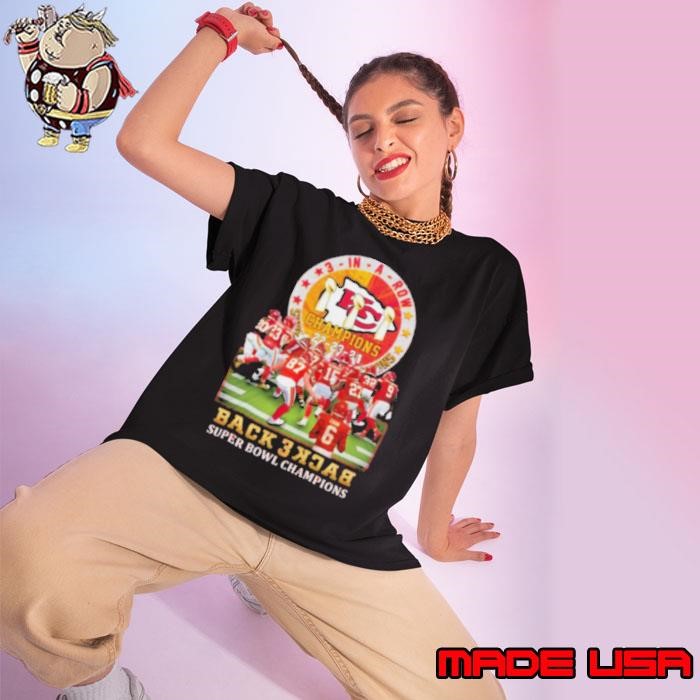 Kansas City Chiefs Back 3 Back Super Bowl Champions ’22 ’23 ’24 Ladies tee