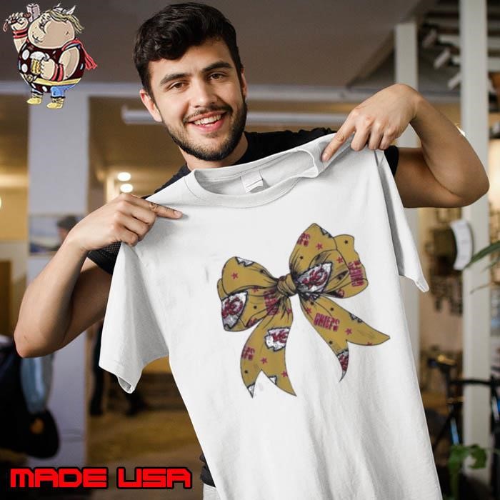 Kansas City Chiefs Coquette Bow Glitter Logo T Unisex