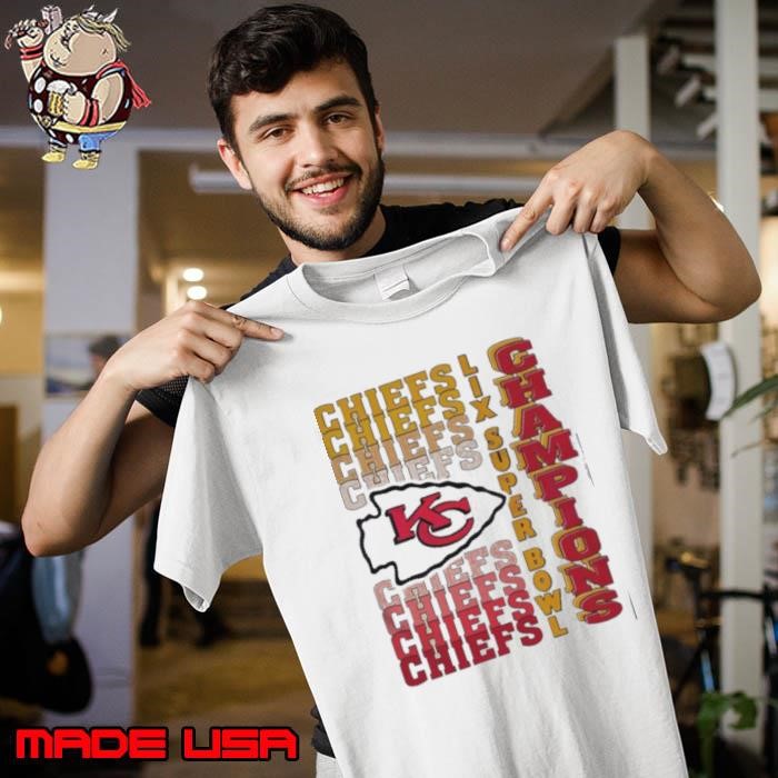 Kansas City Chiefs Gradient Wordmark Lix Super Bowl Champions T Unisex