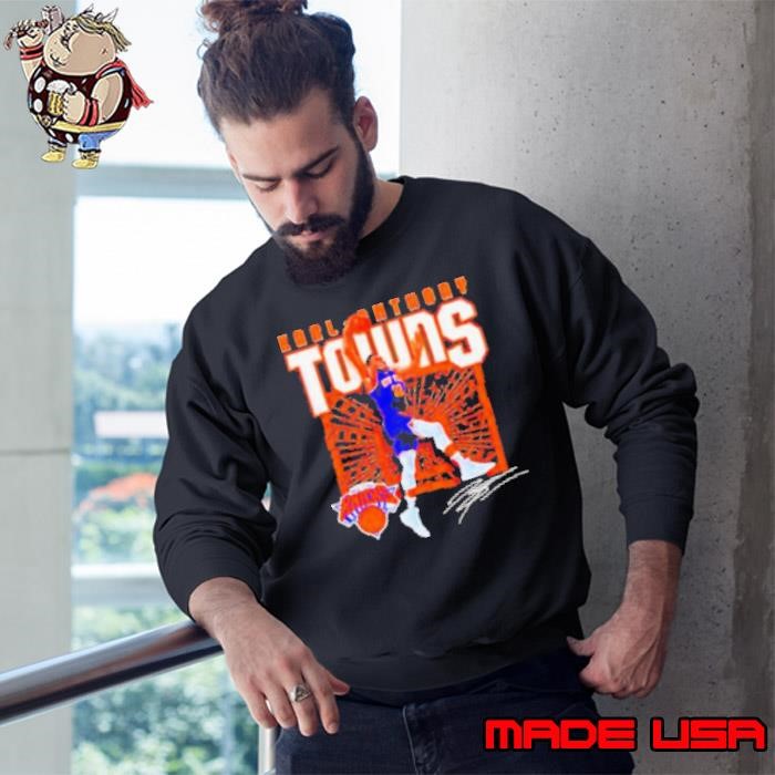 Karl Anthony Towns New York Knicks Nba Basketball Shattered Signature Vintage Sweatshirt