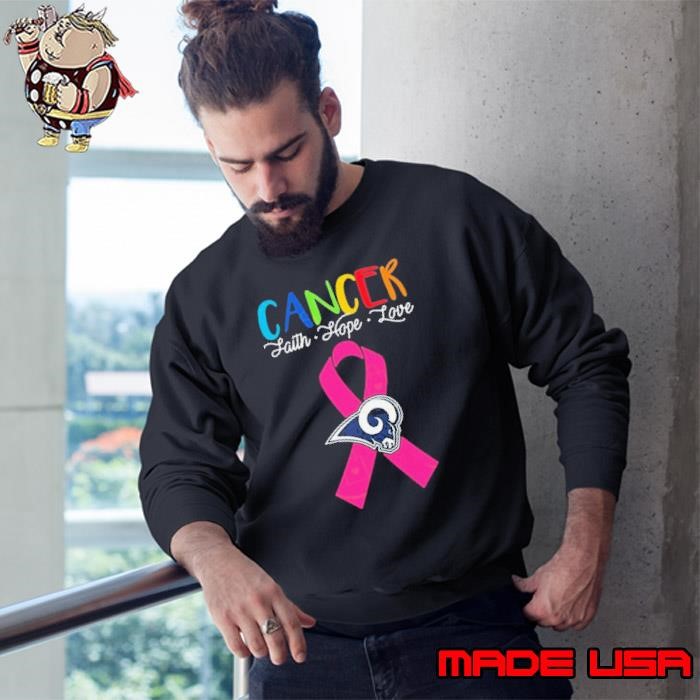 Los Angeles Rams Cancer Faith – Hope – Love Logo Sweatshirt